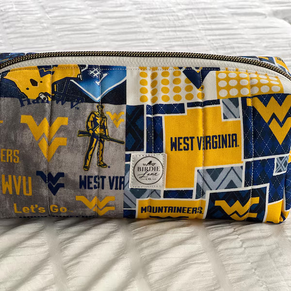 WVU Quilted Boxy Zipper Pouch
