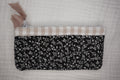 Black Floral Elegant Small Quilted Zipper Pouch