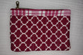 Rich Berry Medium Quilted Zipper Pouch