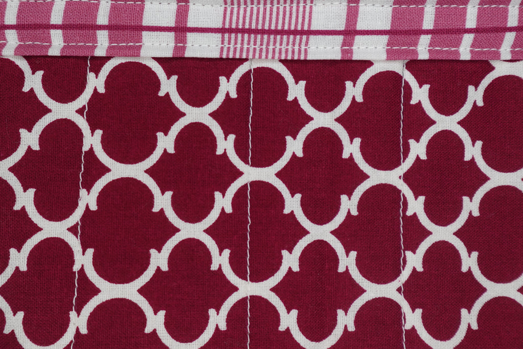 Rich Berry Medium Quilted Zipper Pouch