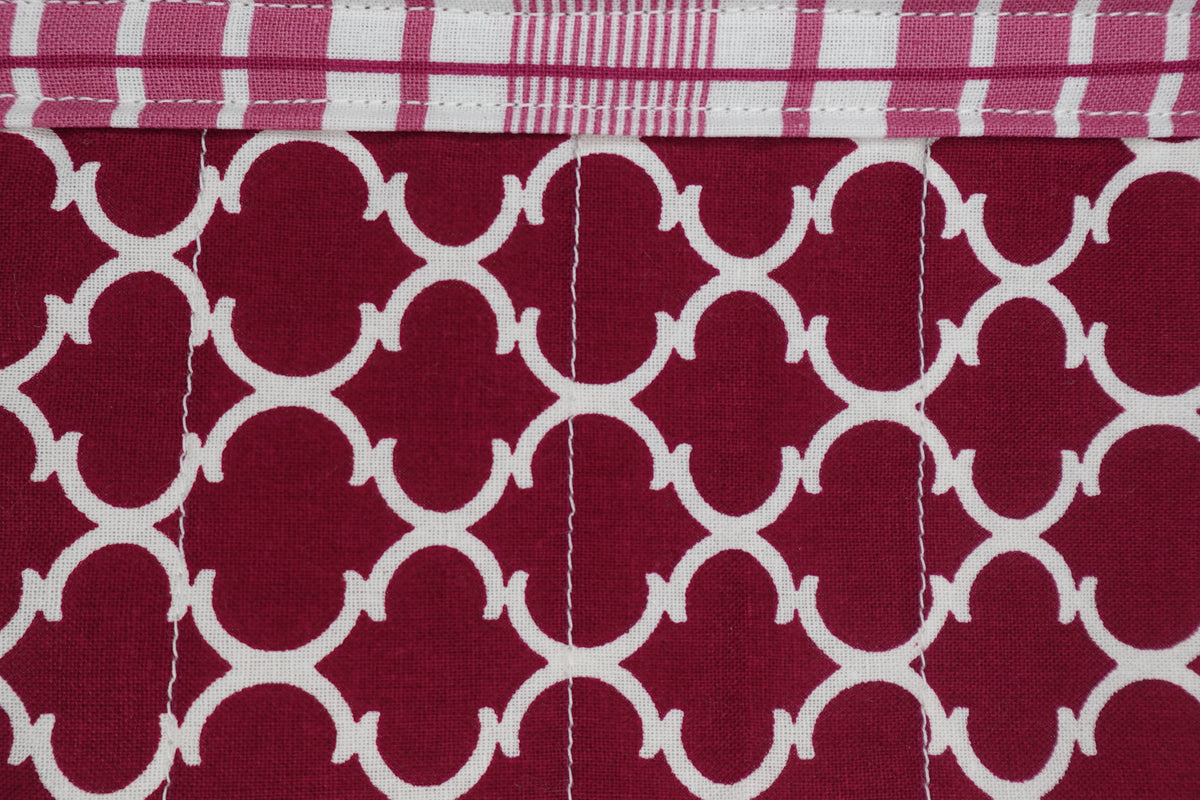 Rich Berry Medium Quilted Zipper Pouch