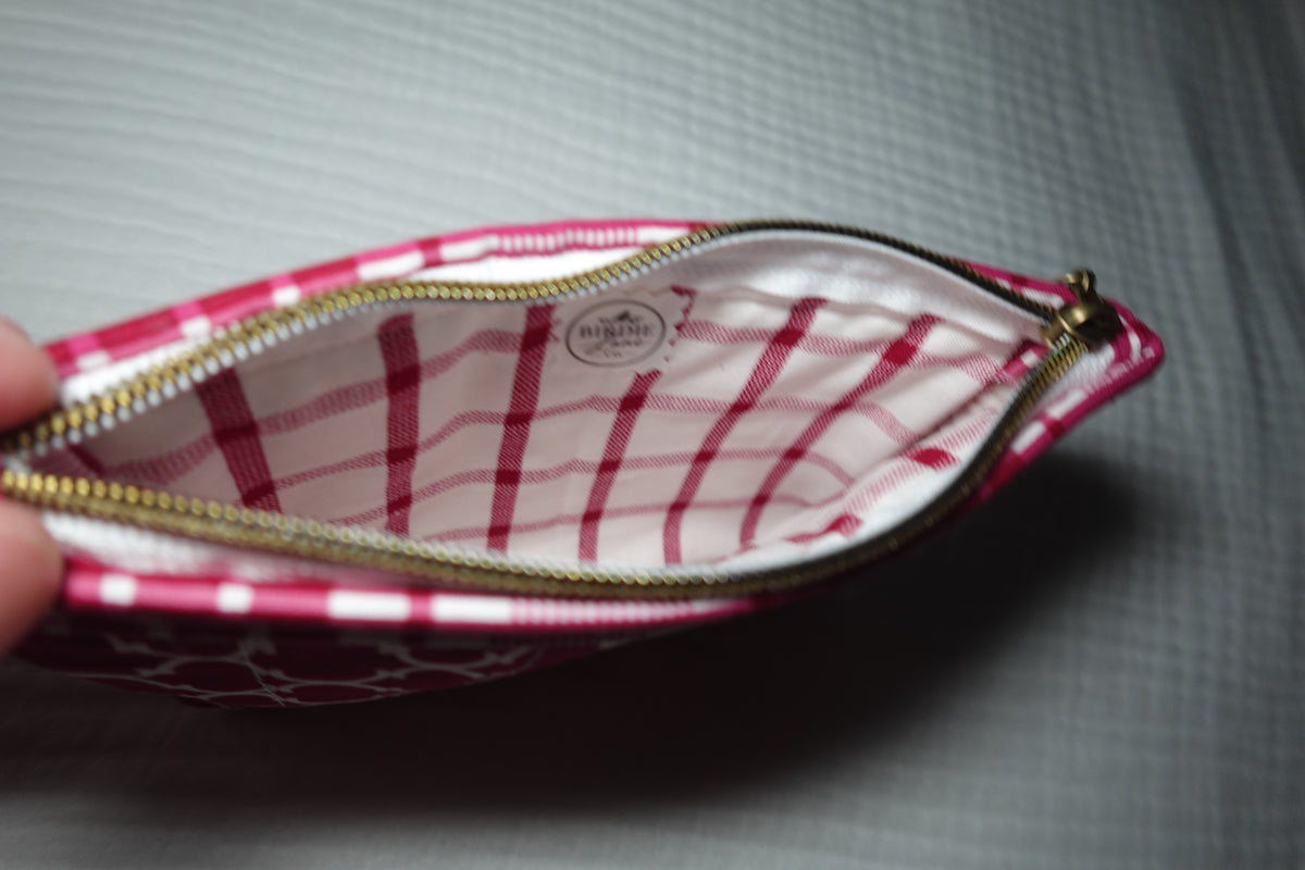 Rich Berry Medium Quilted Zipper Pouch