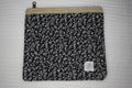 Black Floral Elegant Large Quilted Zipper Pouch