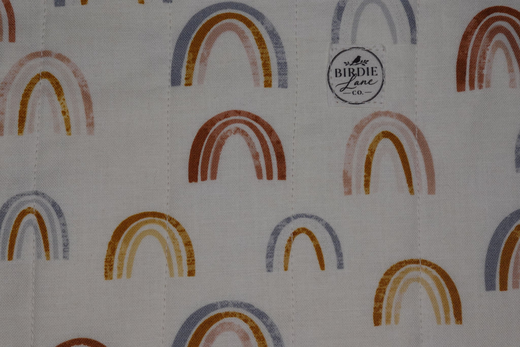 Boho Rainbow Large Quilted Zipper Pouch