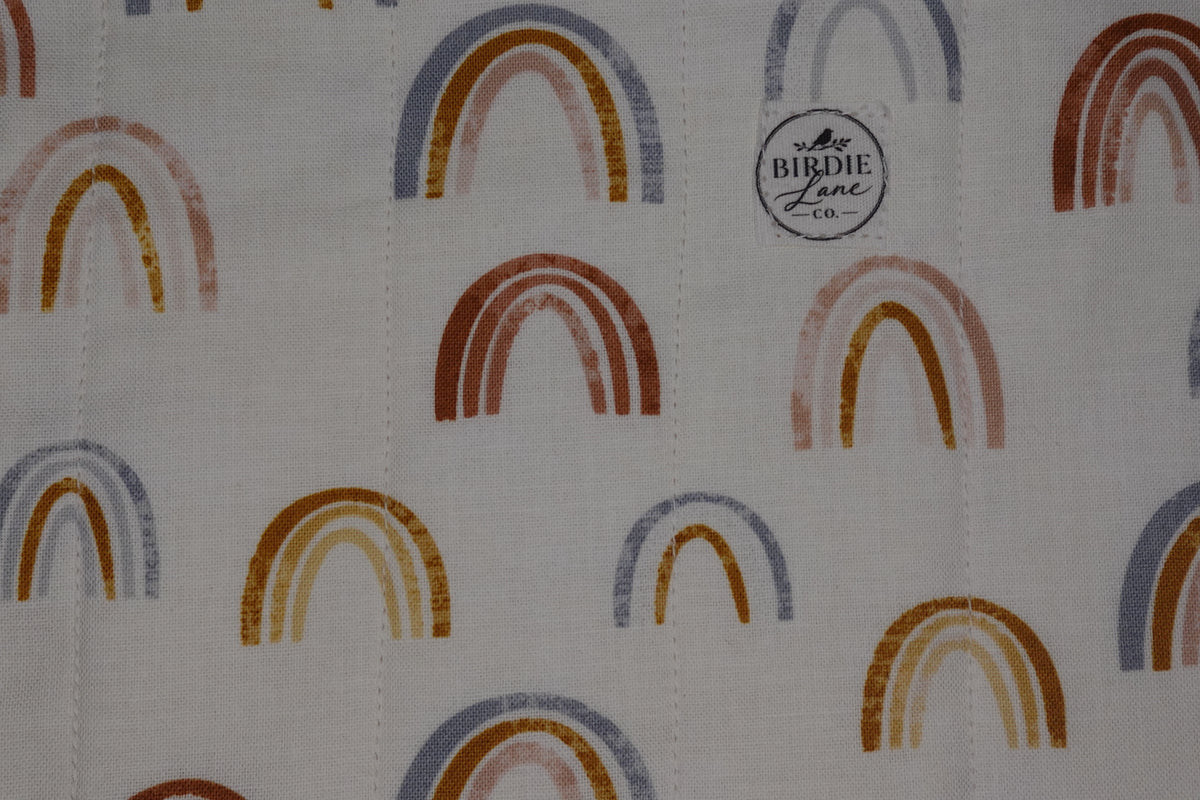 Boho Rainbow Large Quilted Zipper Pouch