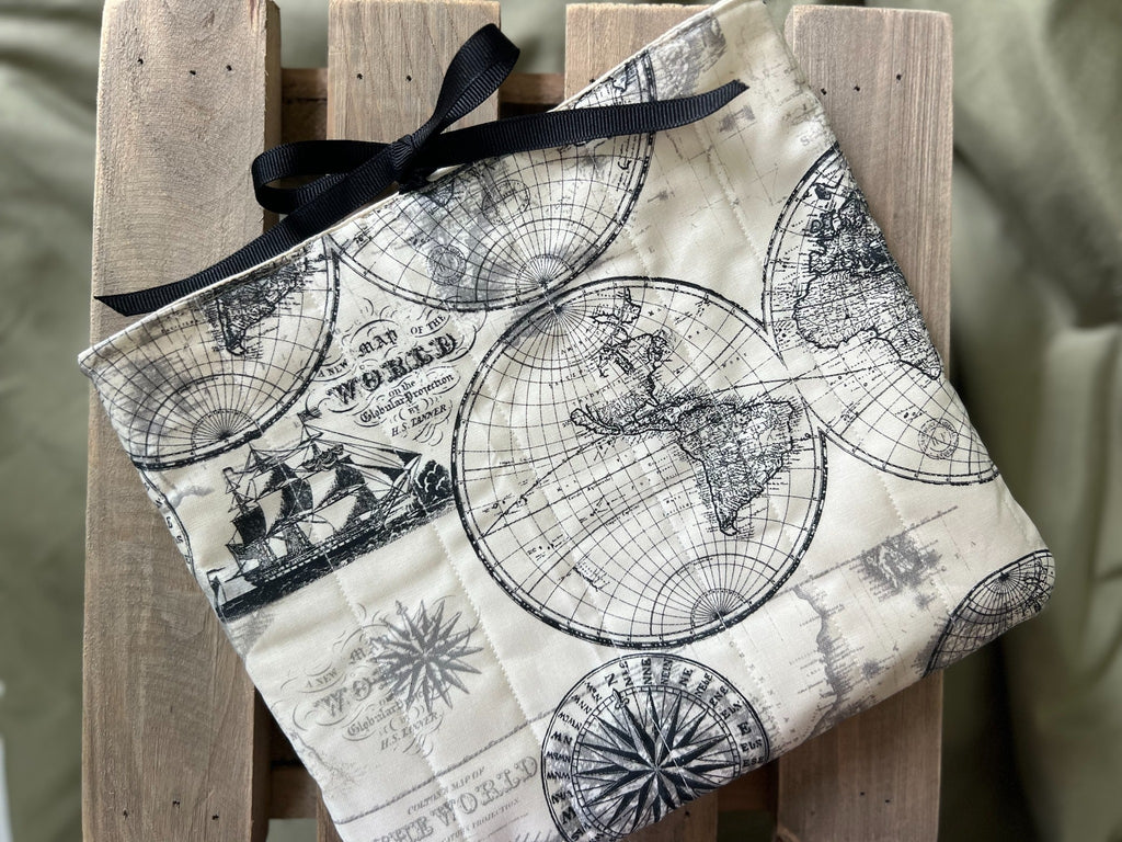 Chapter & Compass Collection Handmade Quilted Book Sleeve