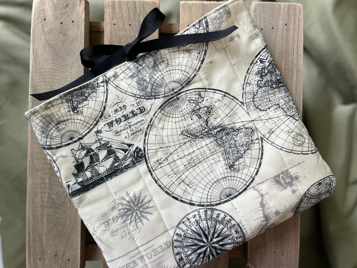 Chapter & Compass Collection Handmade Quilted Book Sleeve