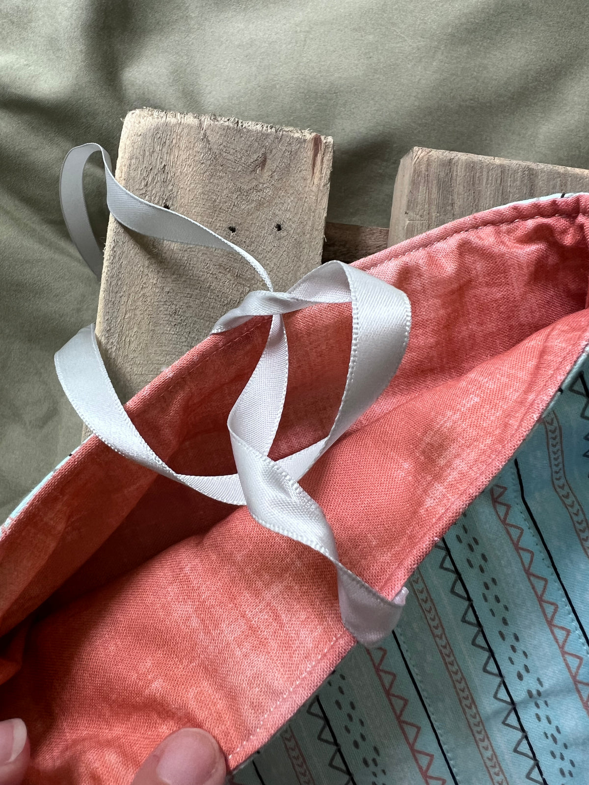Boho Breeze Handmade Quilted Book Sleeve with Ribbon Tie