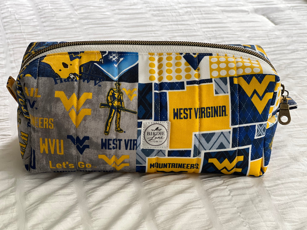 WVU Quilted Boxy Zipper Pouch