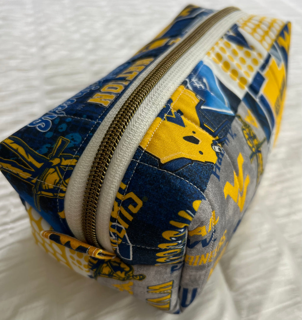 WVU Quilted Boxy Zipper Pouch