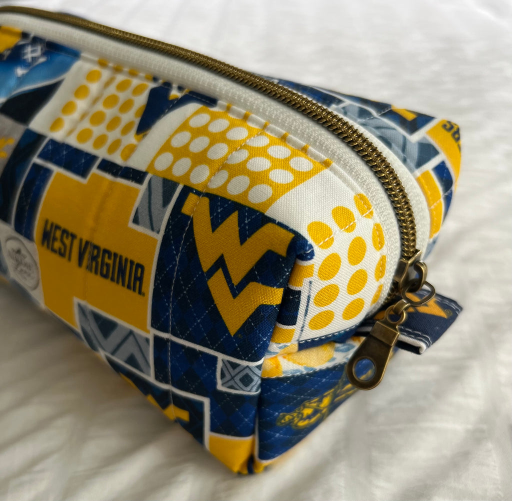 WVU Quilted Boxy Zipper Pouch
