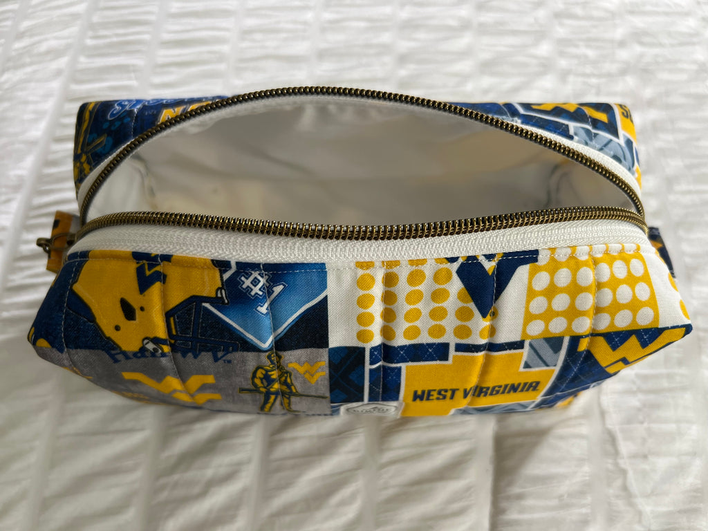WVU Quilted Boxy Zipper Pouch