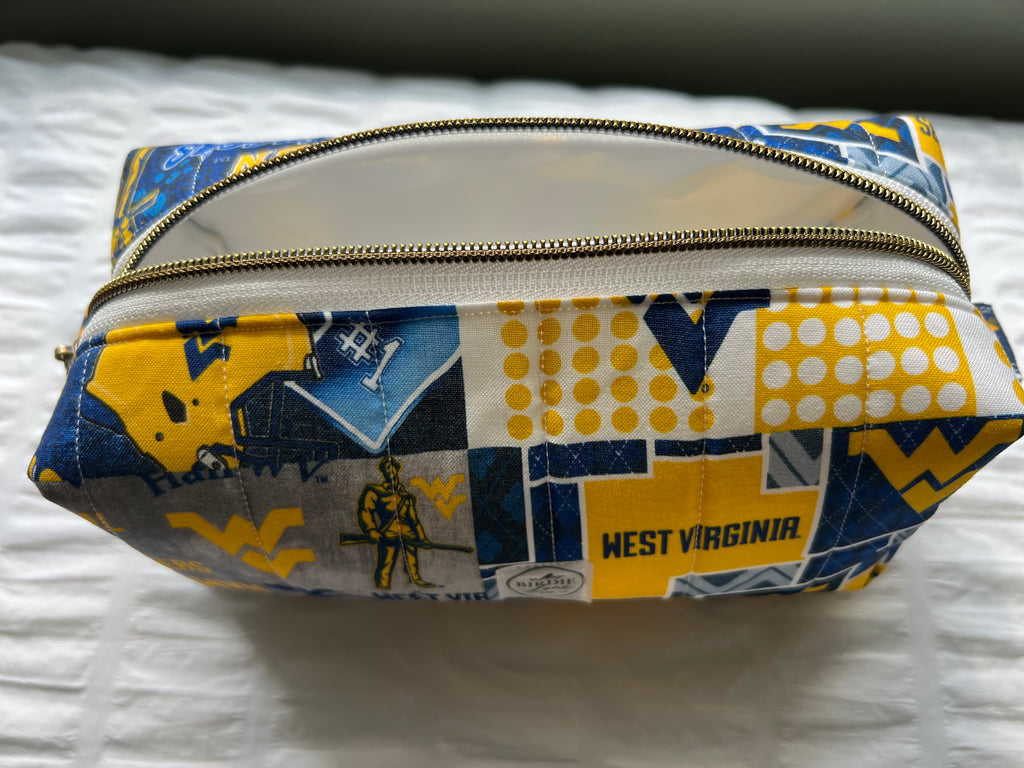 WVU Quilted Boxy Zipper Pouch