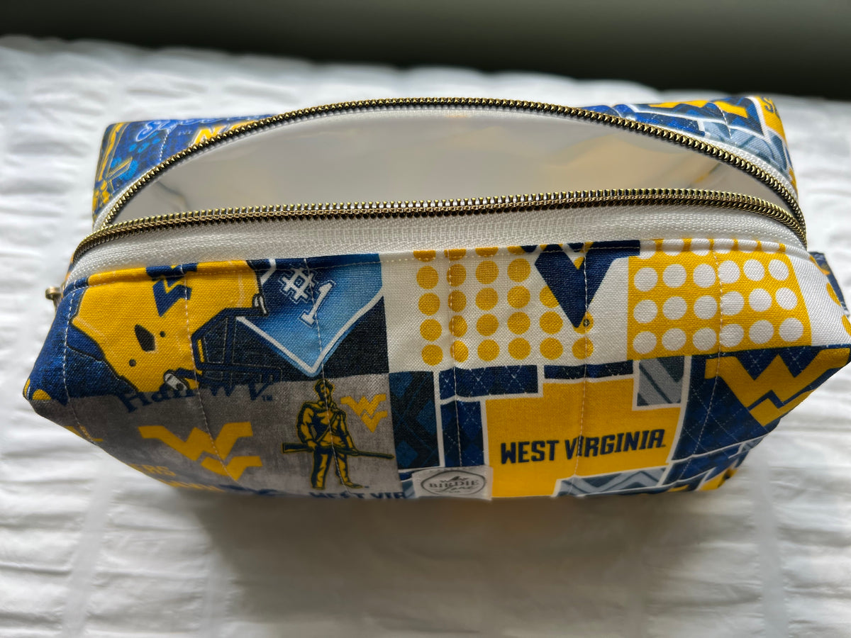 WVU Quilted Boxy Zipper Pouch