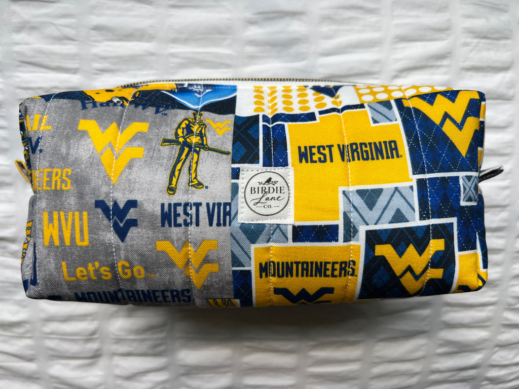 WVU Quilted Boxy Zipper Pouch