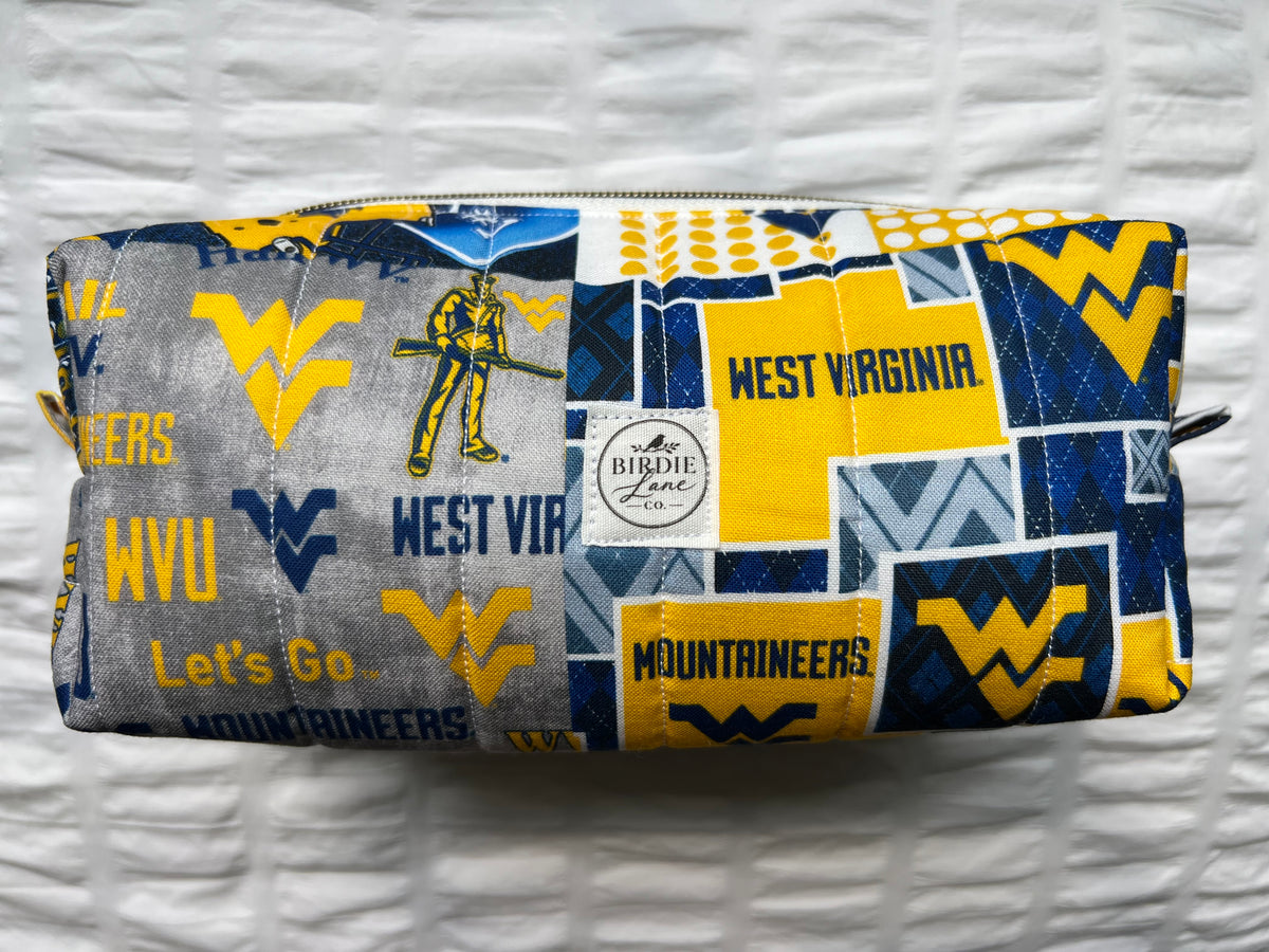 WVU Quilted Boxy Zipper Pouch