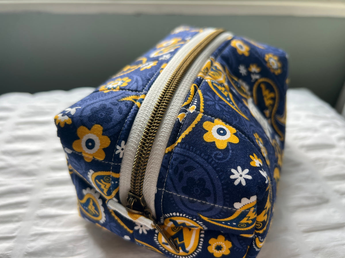 WVU Quilted Boxy Zipper Pouch