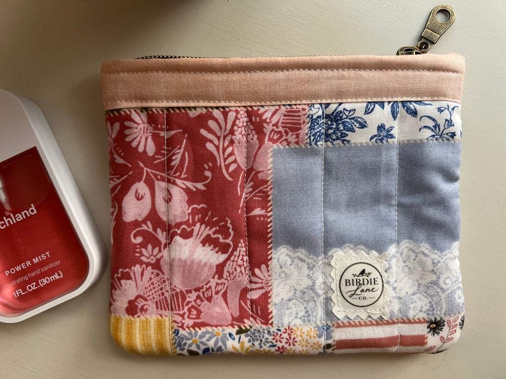 Patchwork Small Quilted Zipper Pouch