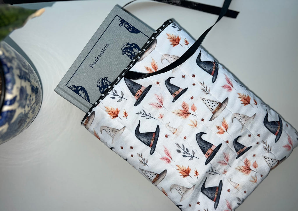 Autumn Magic Quilted Book Sleeve | Witch Hat Fall Book Cover