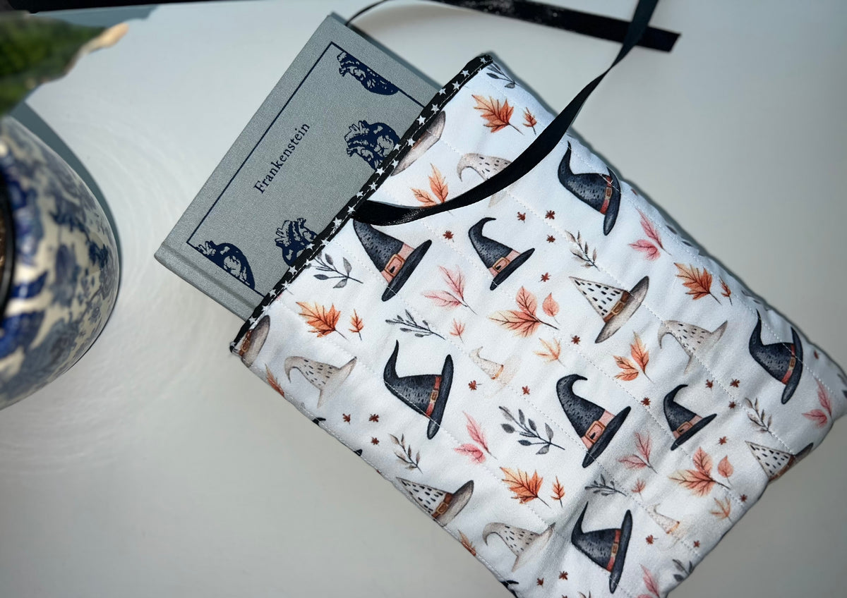 Autumn Magic Quilted Book Sleeve | Witch Hat Fall Book Cover