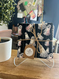 Ghost/Gray Polka Dot Fabric Coaster Set