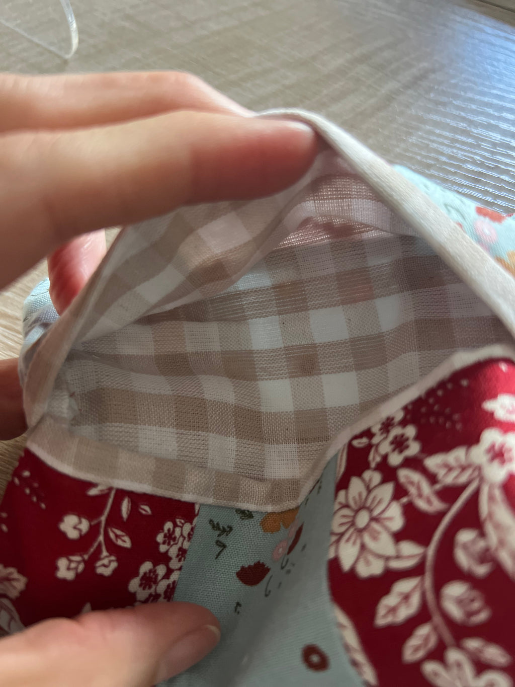 Cranberry Blossom Patchwork Tissue Pouch