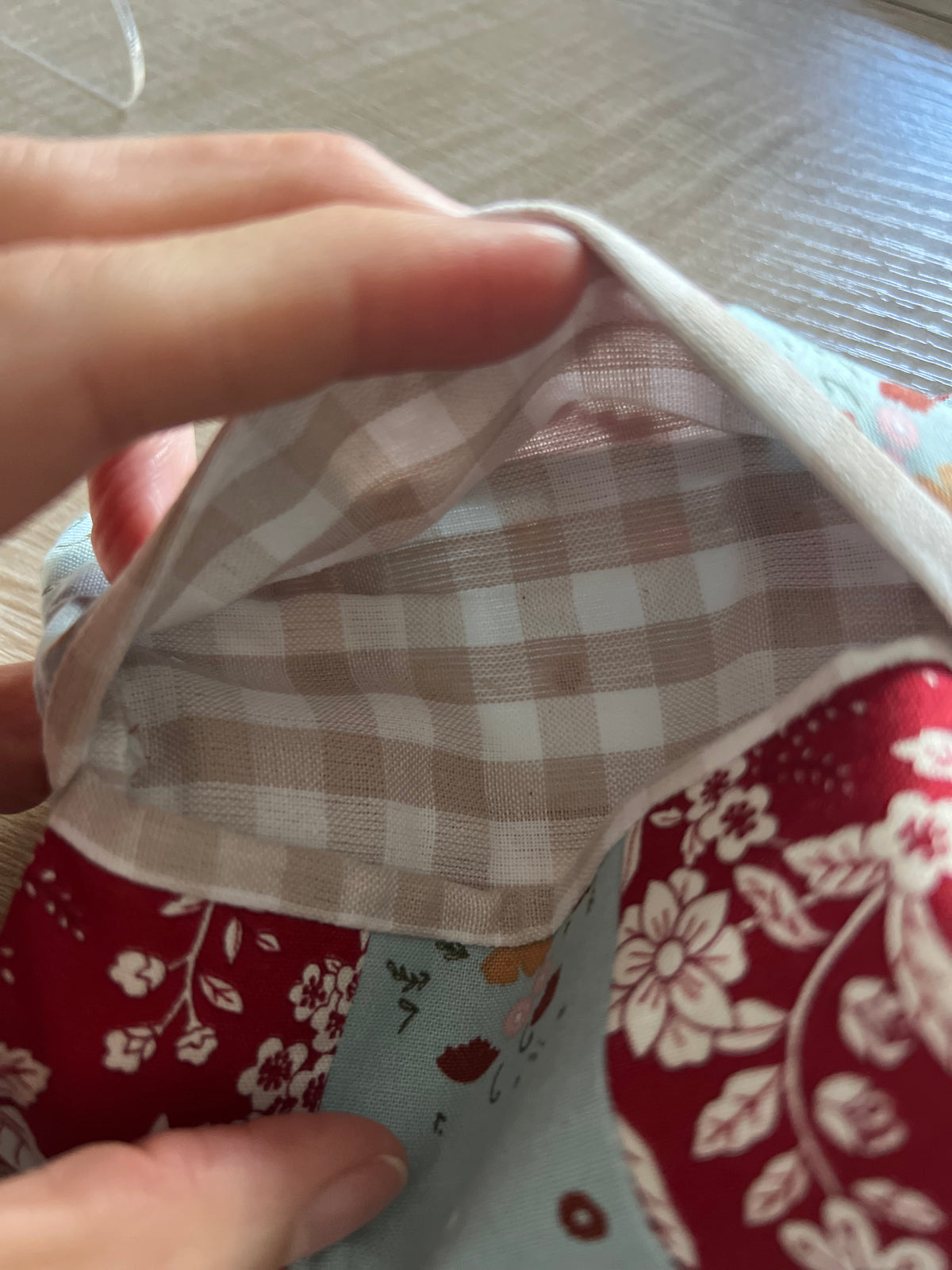 Cranberry Blossom Patchwork Tissue Pouch