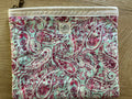 Raspberry Mint Paisley Large Quilted Zipper Pouch