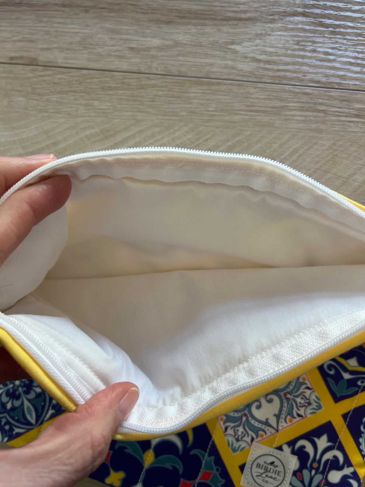 Mediterranean Mosaic Large Quilted Zipper Pouch
