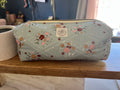 Sage Floral Quilted Boxy Pouch | Handmade Zipper Bag