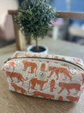 Tiger Quilted Boxy Pouch | Handmade Zipper Bag