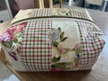 Cottage Rose Patchwork Oversized Boxy Pouch | Handmade Quilted Zipper Bag