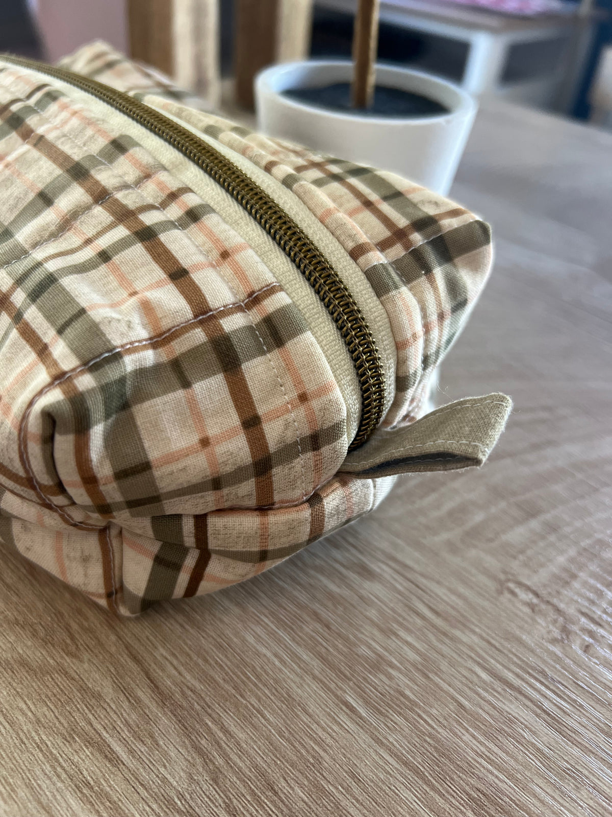 Autumn Plaid Quilted Boxy Pouch