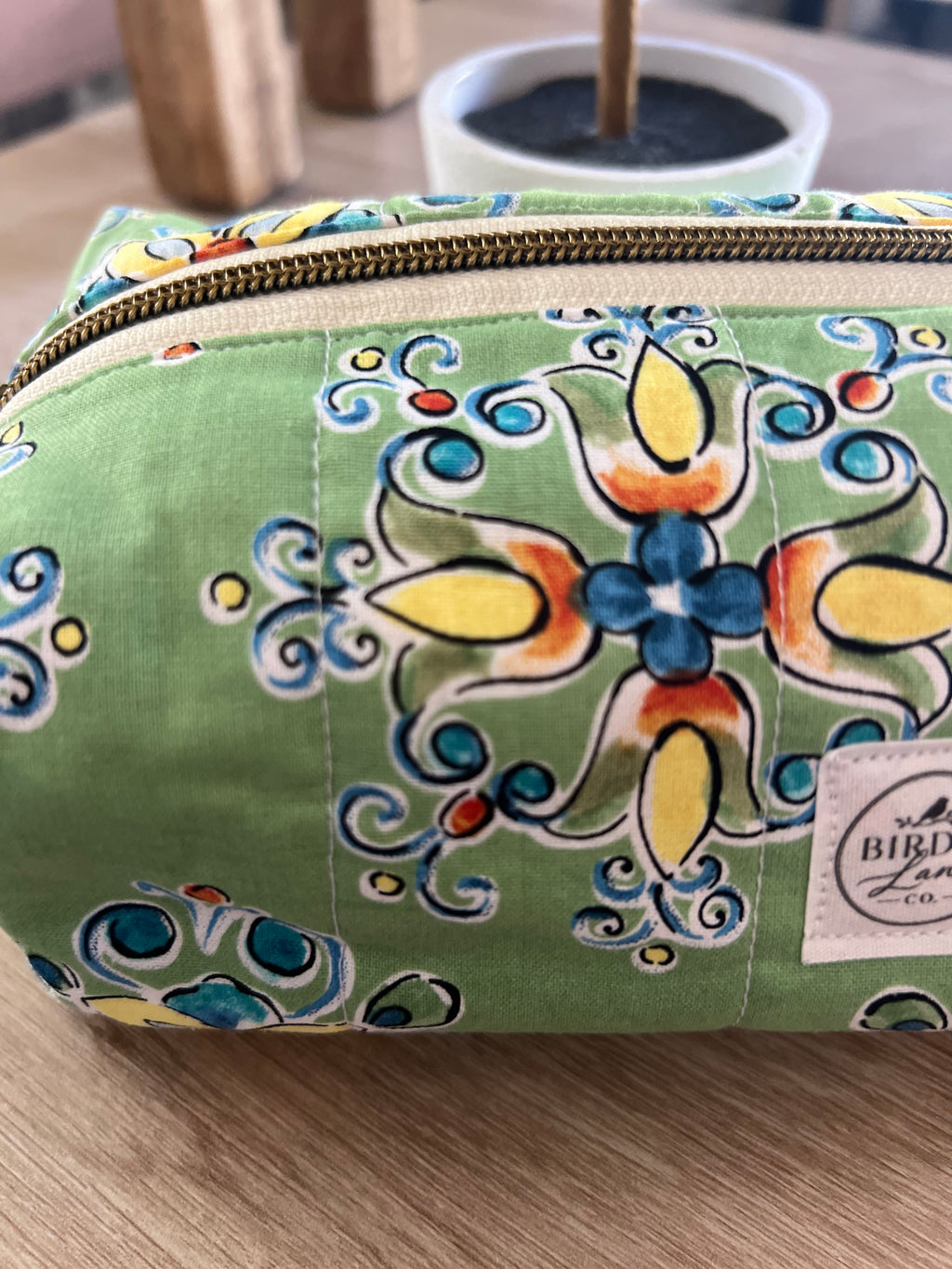 Sage Garden Quilted Boxy Pouch