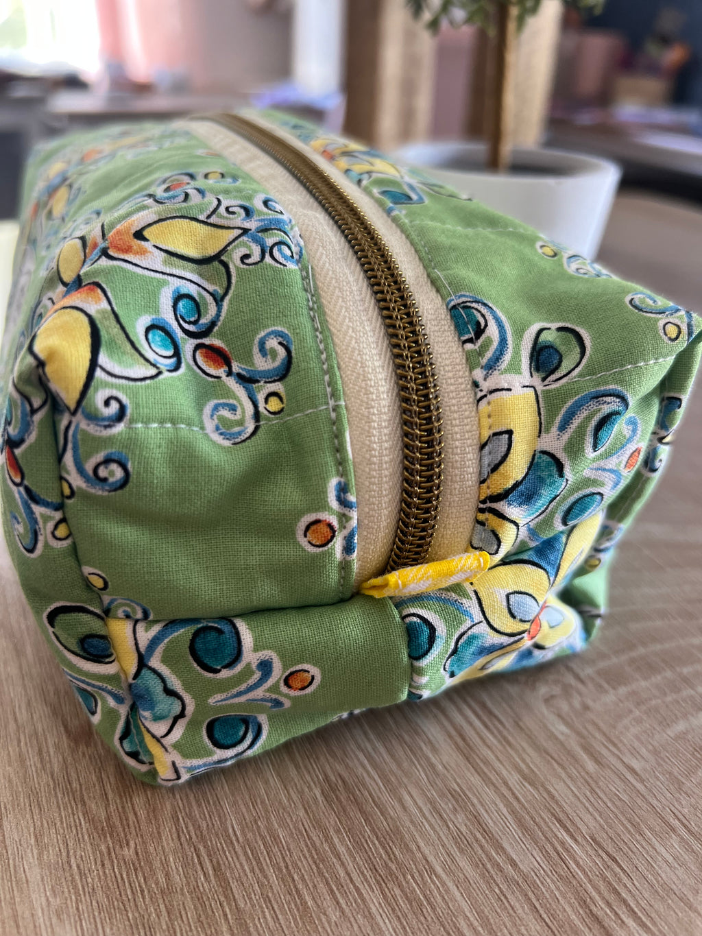Sage Garden Quilted Boxy Pouch