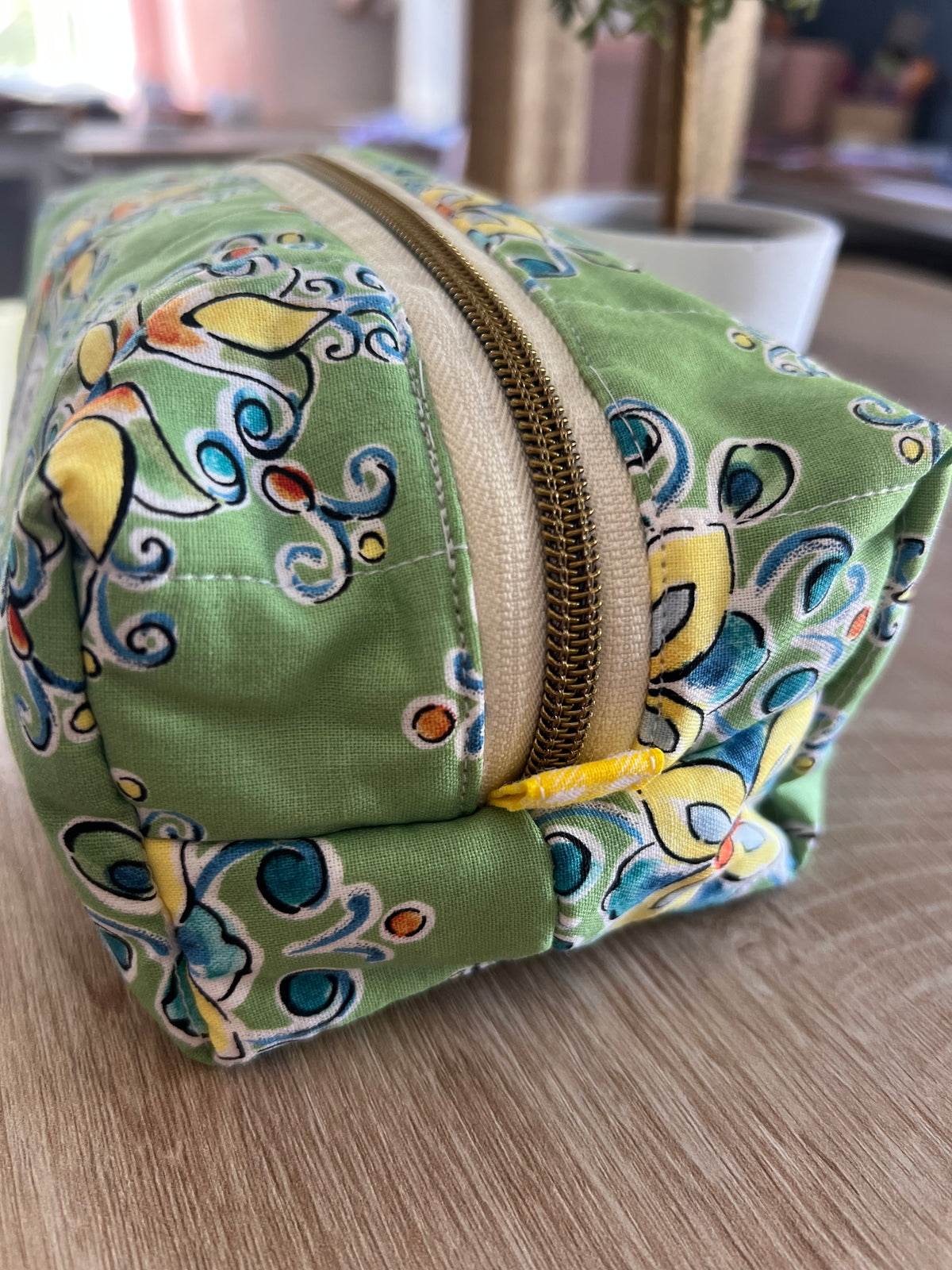Sage Garden Quilted Boxy Pouch