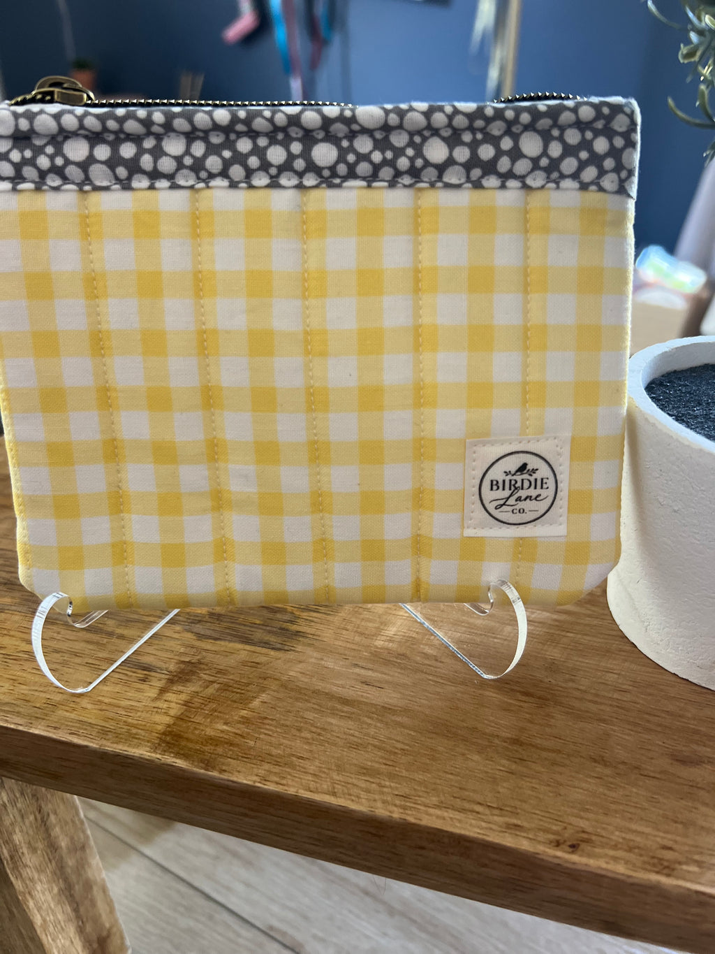 Sunshine & Dots Small Quilted Zipper Pouch