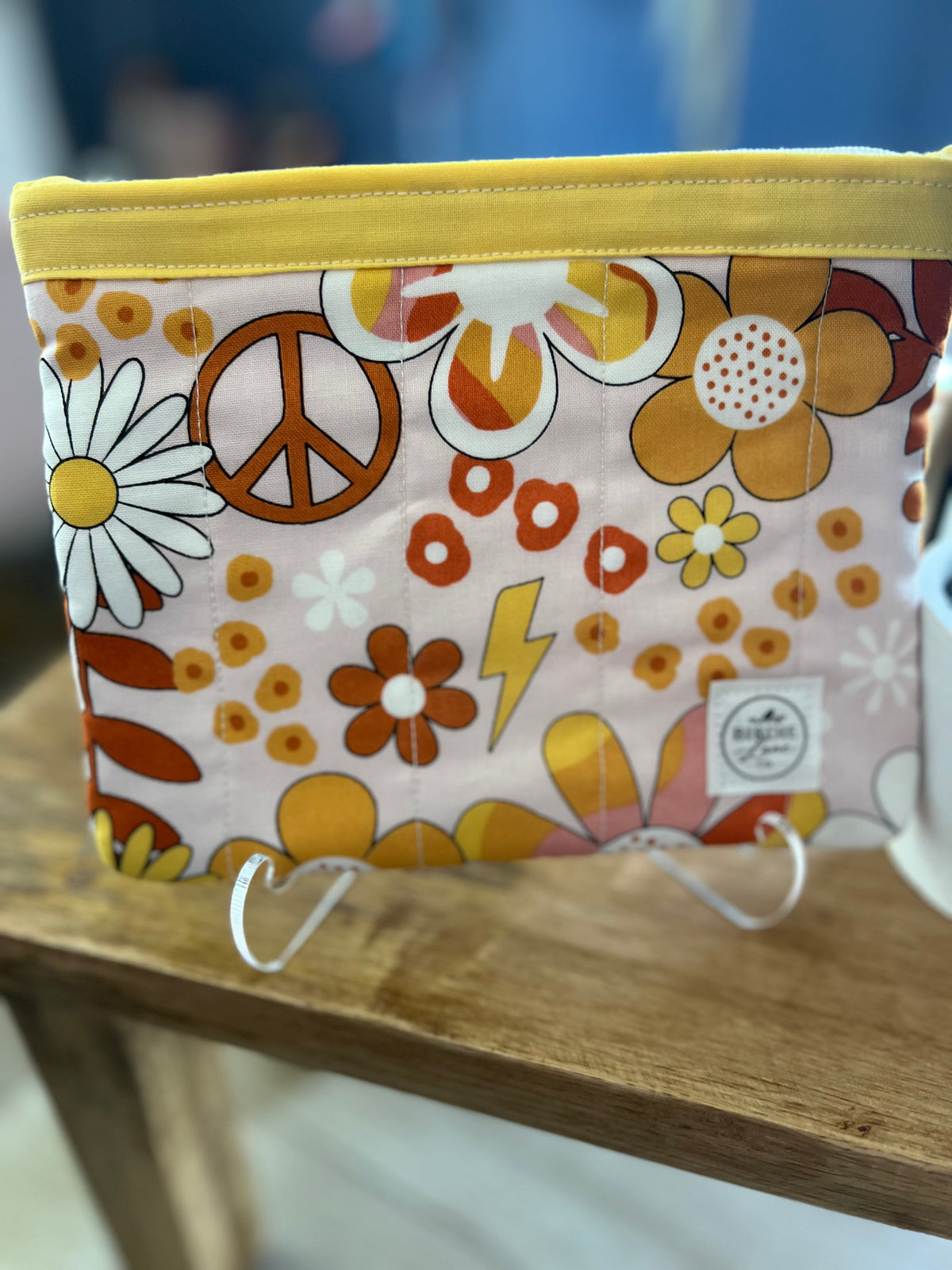 Groovy Blooms Small Quilted Zipper Pouch