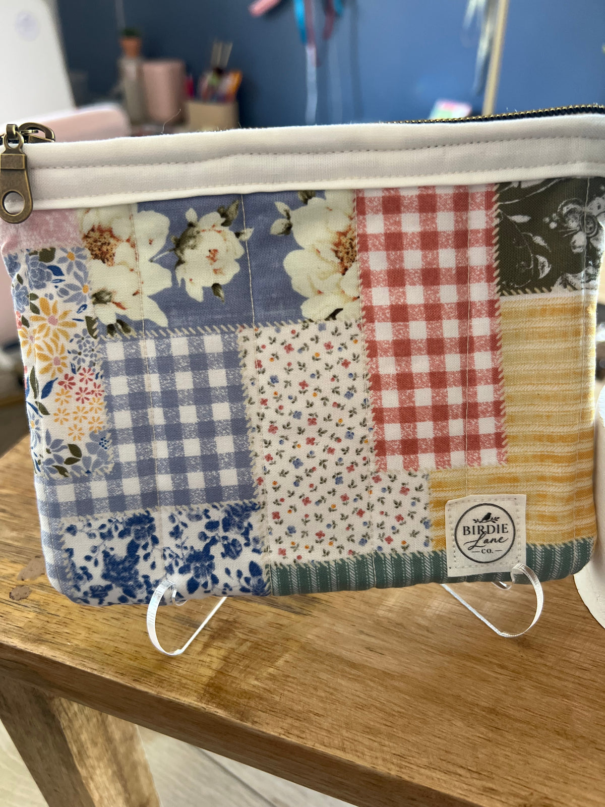 Patchwork Cottage Small Quilted Zipper Pouch