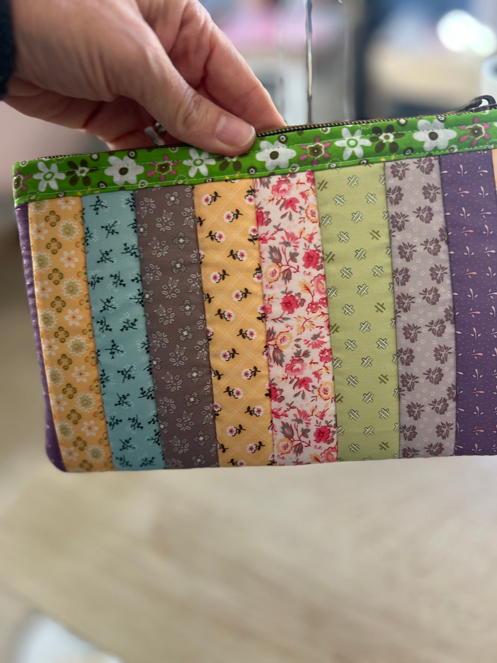 Patchwork Garden Medium Zipper Pouch