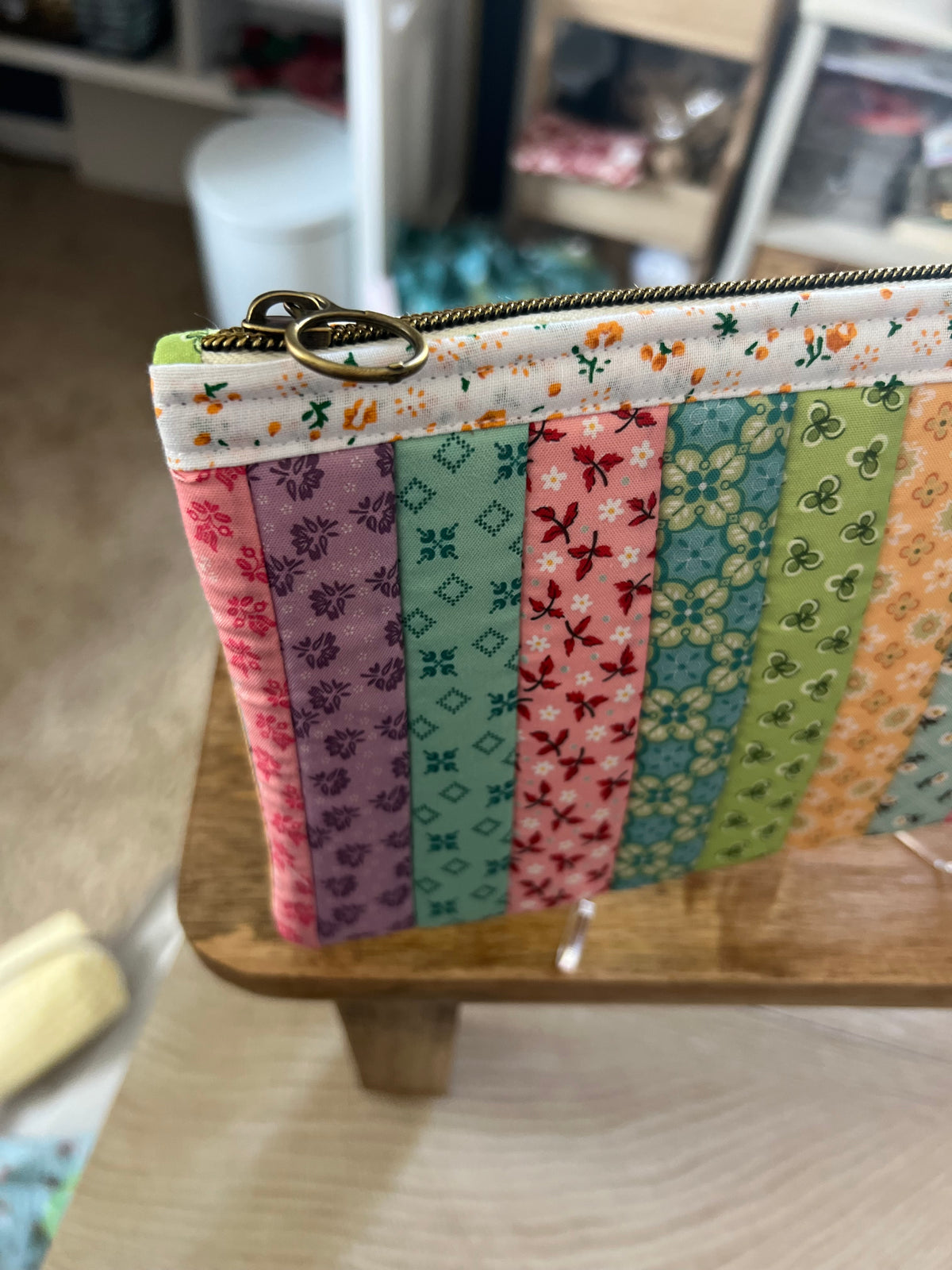 Sweet Meadow Patchwork  Medium Zipper Pouch