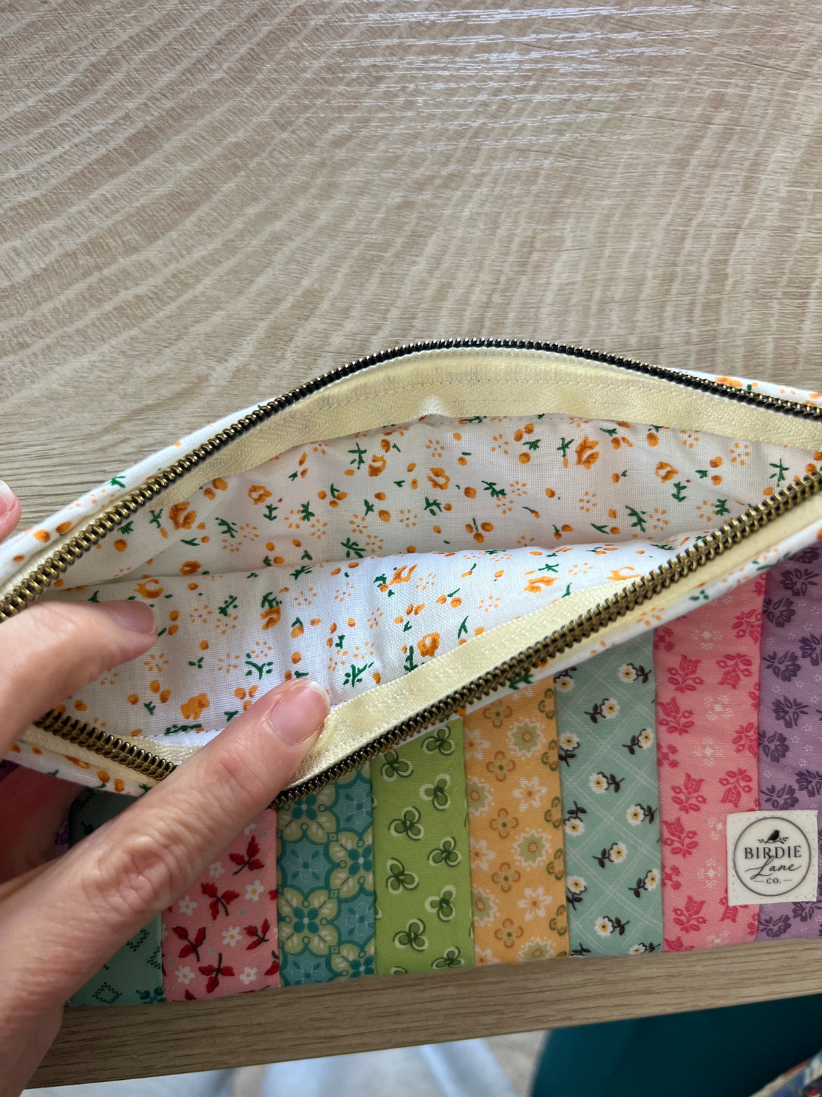 Sweet Meadow Patchwork  Medium Zipper Pouch