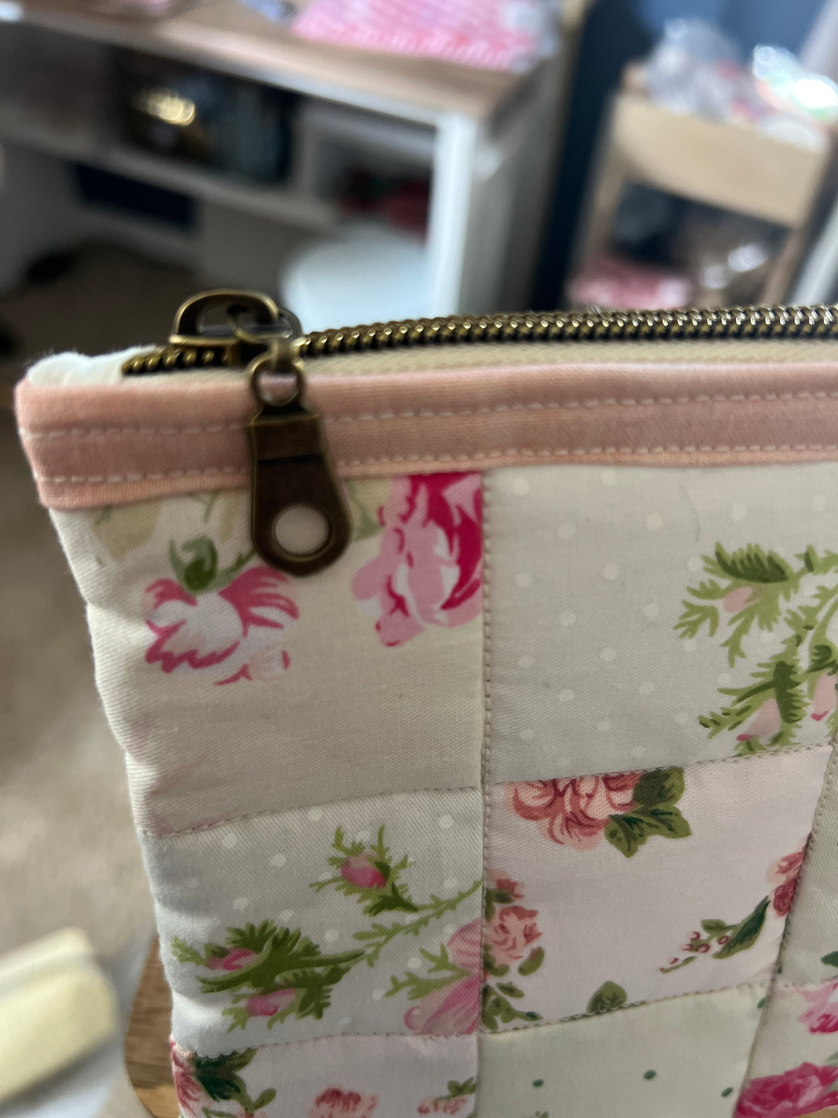 Rose Cottage Patchwork Zipper Pouch