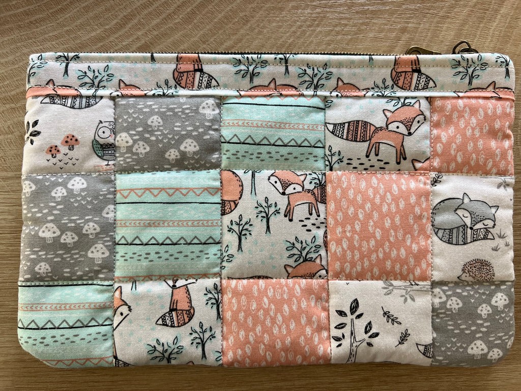 Woodland Whimsy Patchwork Zipper Pouch