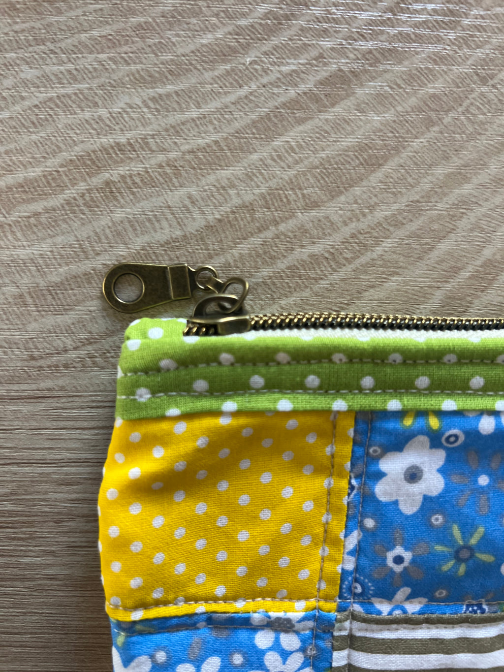 Sunshine & Bluebells Patchwork Zipper Pouch