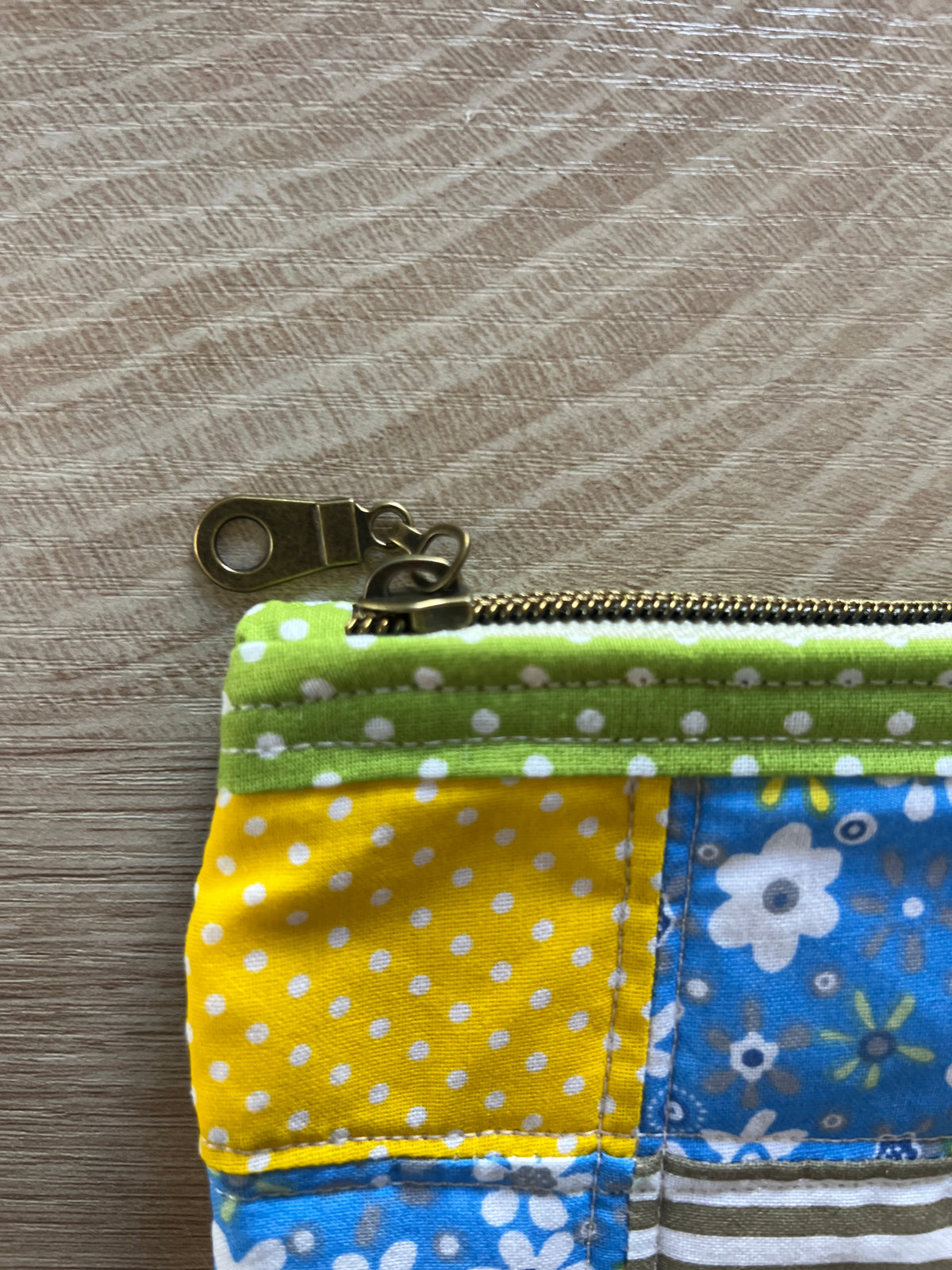 Sunshine & Bluebells Patchwork Zipper Pouch