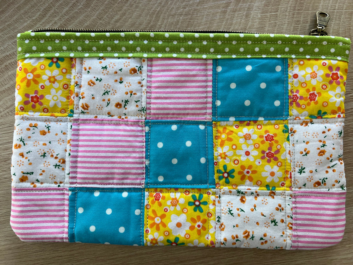 Sunny Side Patchwork Zipper Pouch