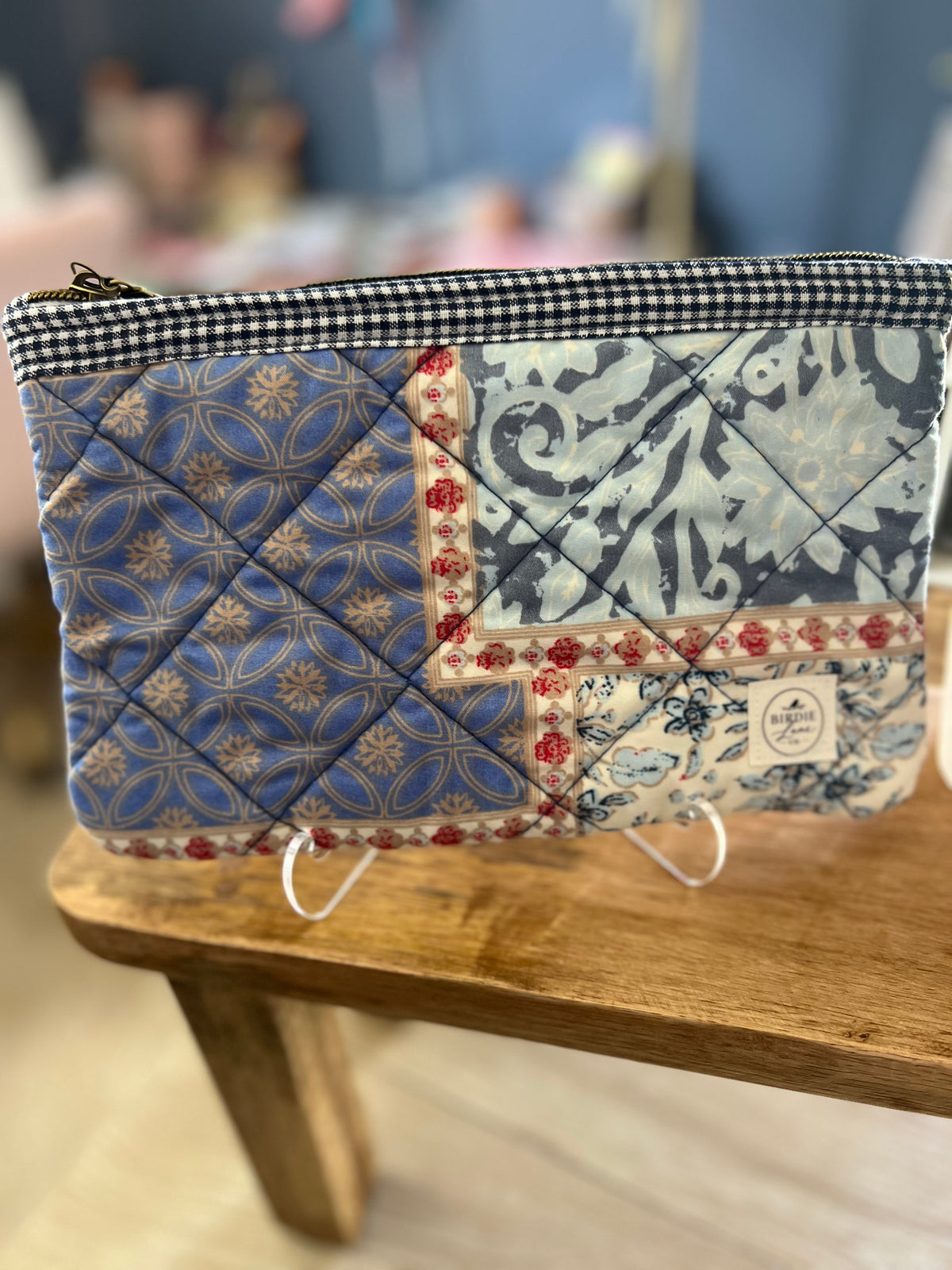 Blue Willow Charm Medium Zipper Pouch