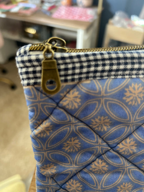 Blue Willow Charm Medium Zipper Pouch