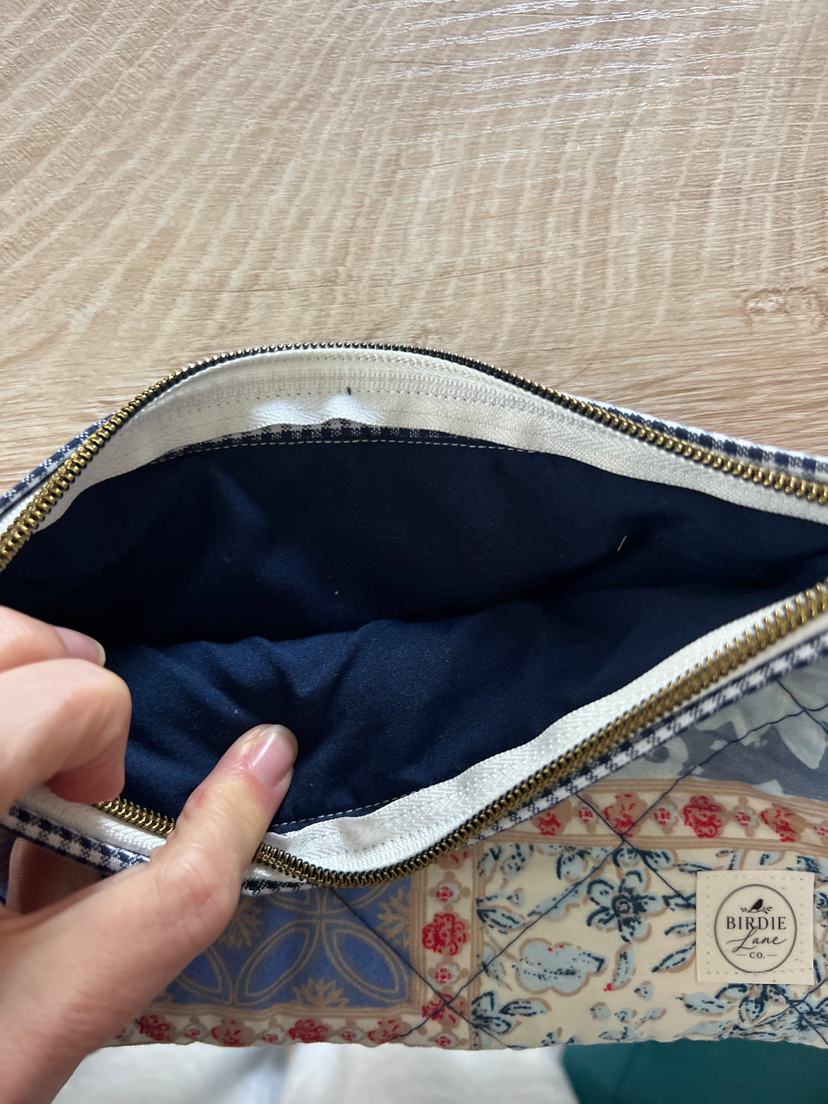Blue Willow Charm Medium Zipper Pouch
